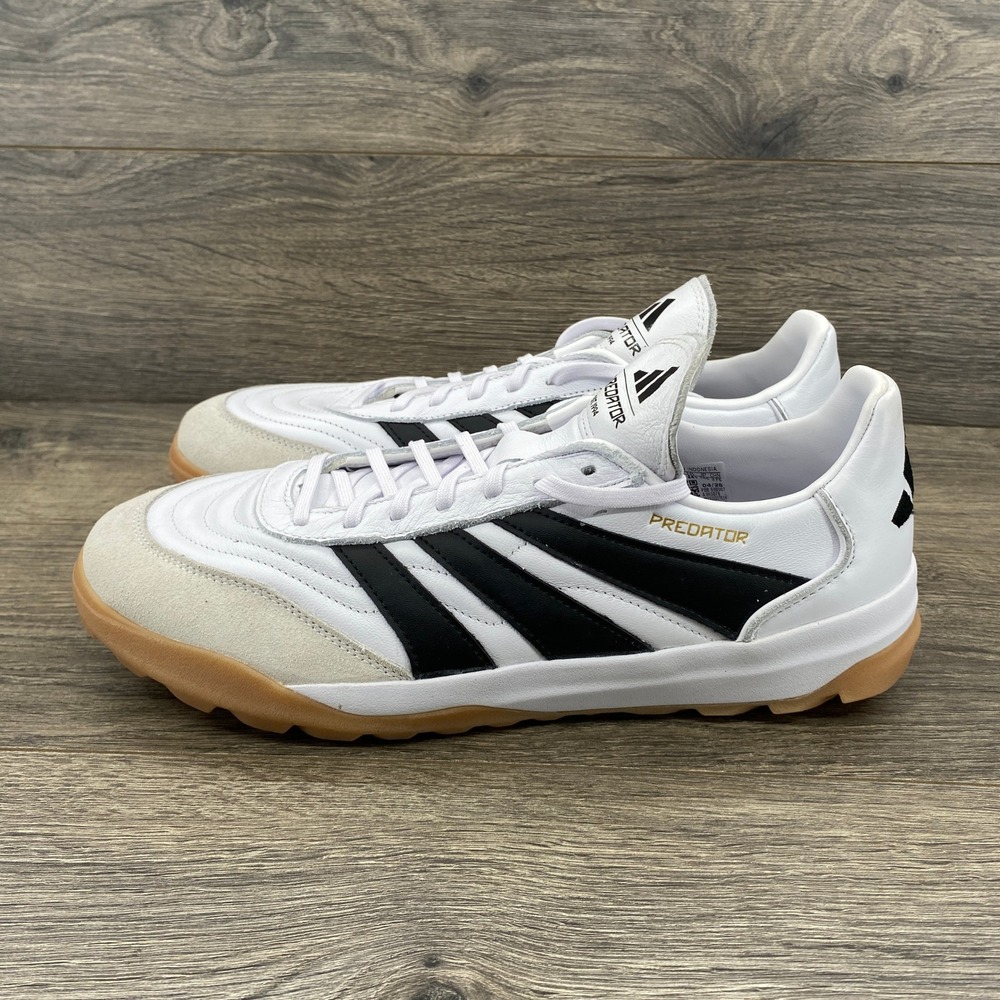 adidas Predator Indoor Soccer Sneakers White Black Gum